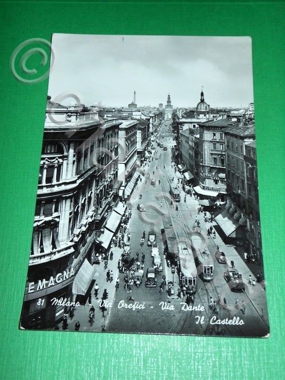 Cartolina Milano - Via Orefici - Via Dante - Il …