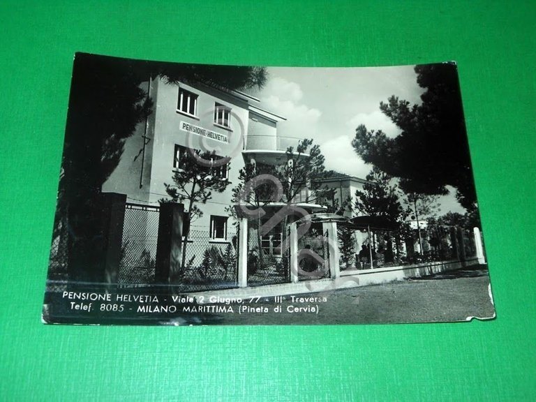 Cartolina Milano Marittima - Pensione Helvetia ( Viale 2 Giugno …
