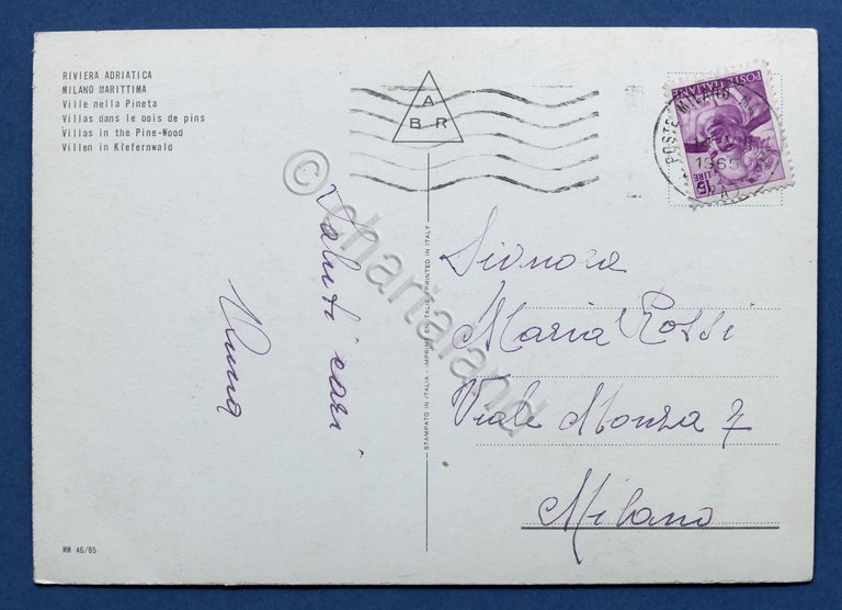Cartolina Milano Marittima - Ville nella Pineta - 1965