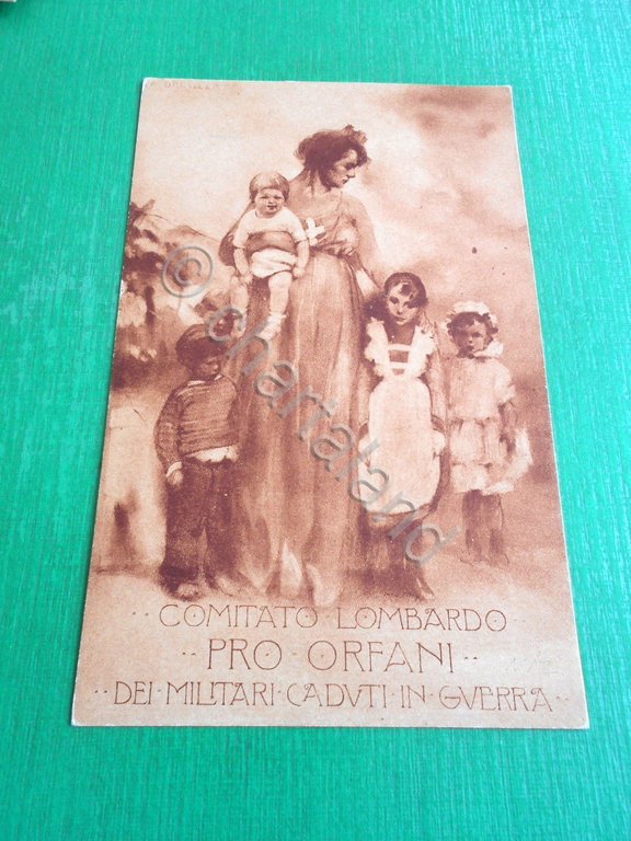 Cartolina Milano WWI - Comitato Lombardo Pro Orfani - Illustratore …