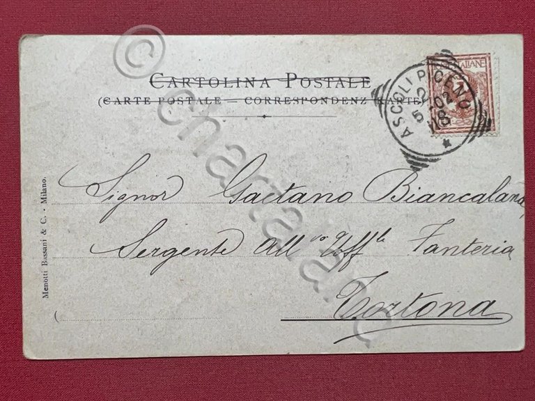 Cartolina Militare - 4^ Reggimento Fanteria di Piemonte - 1902