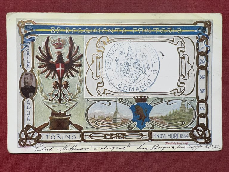 Cartolina Militare - 82^ Reggimento Fanteria - 1900 ca.