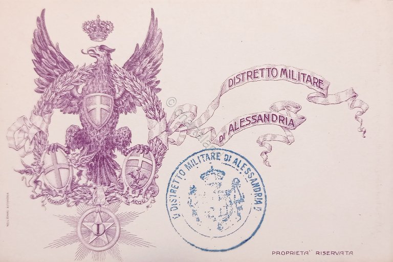 Cartolina Militare - Distretto Militare di Alessandria - 1900 ca.