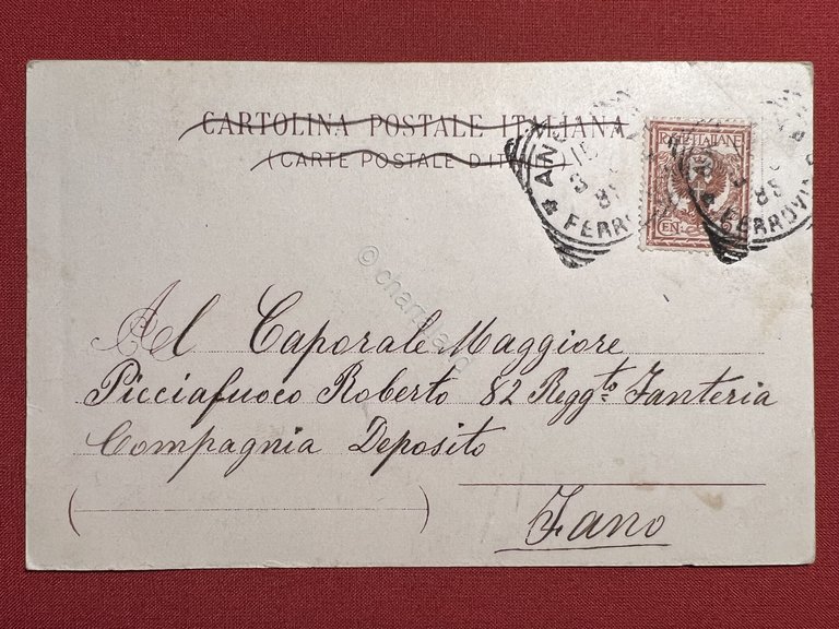 Cartolina Militare - Distretto Militare di Ancona 34^ - 1900 …