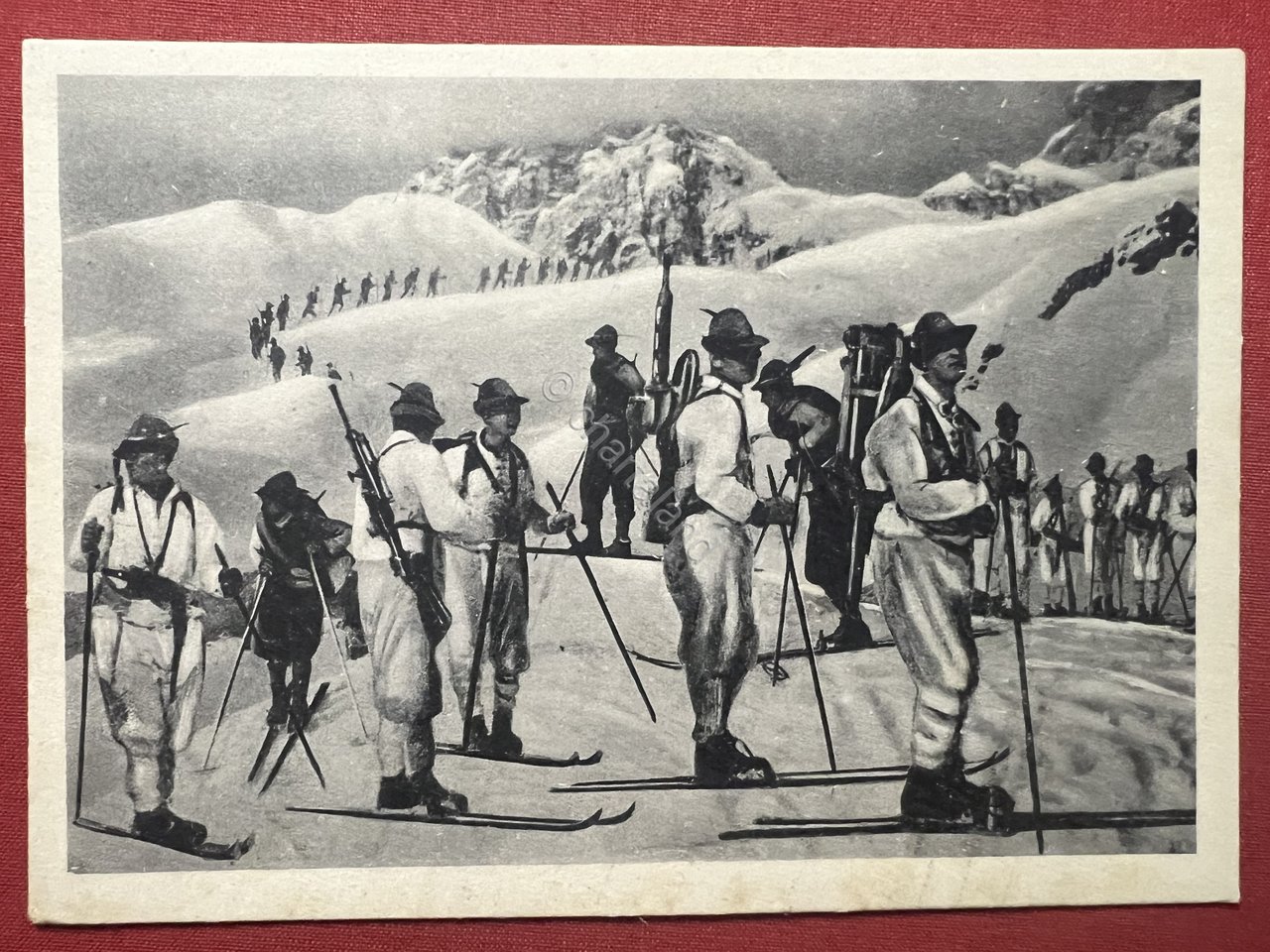 Cartolina Militare Alpini - Sopra i ghiacciai viaggia la pattuglia …