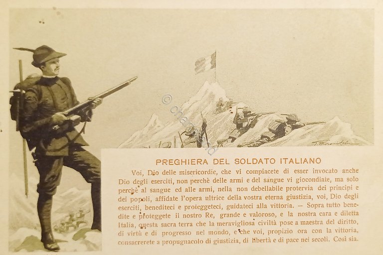 Cartolina Militare WWI - Preghiera del Soldato Italiano - 1915 …