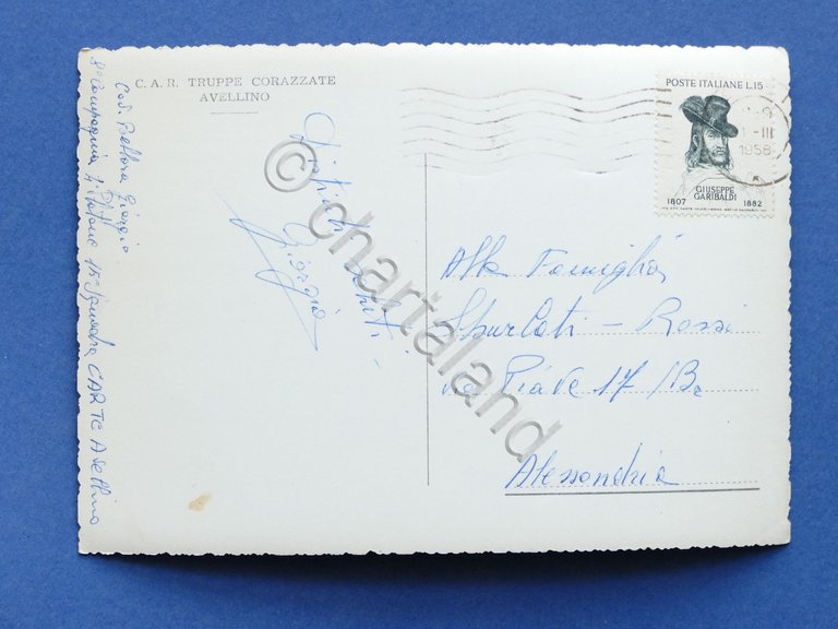 Cartolina Militaria - Avellino - C.A.R. Truppe Corazzate - 1958