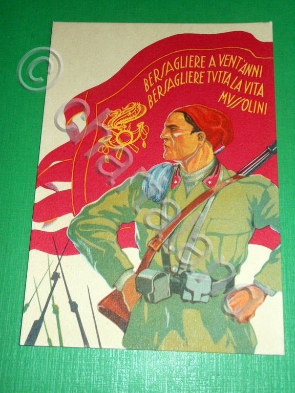Cartolina Militaria - Bersagliere a 20 anni e per tutta …