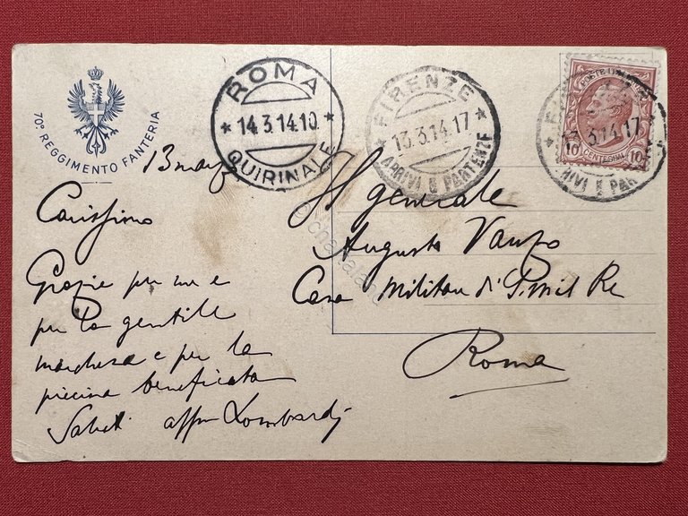 Cartolina Militaria - Brigata Ancona - 70^ Reggimento Fanteria - …