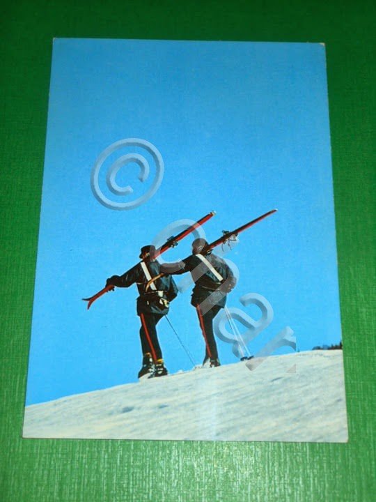 Cartolina Militaria - Carabinieri sciatori 1975 ca
