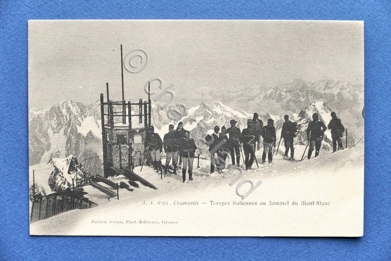 Cartolina Militaria - Chamonix - Truppe italiane sul Monte Bianco …