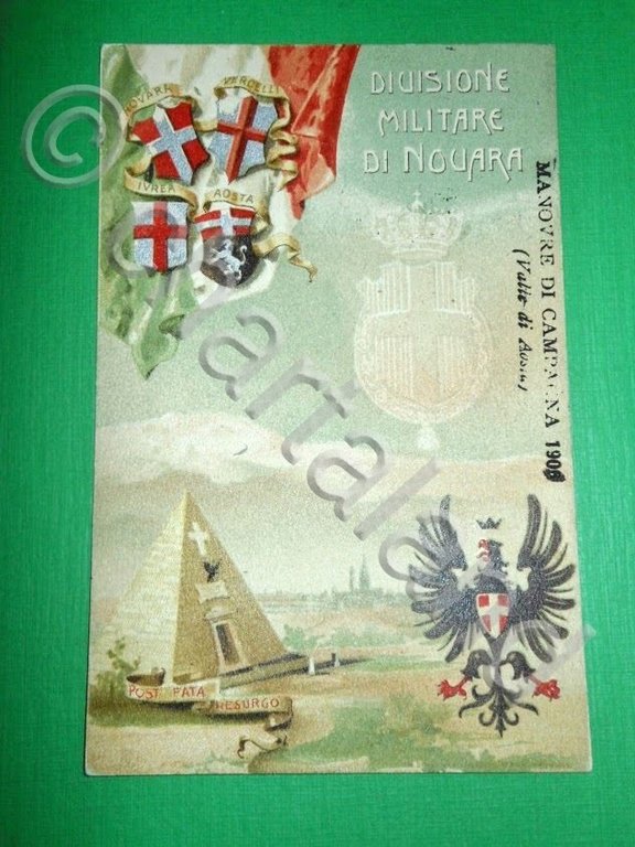 Cartolina Militaria - Divisione Militare di Novara 1909 | Immagine Gallery 2