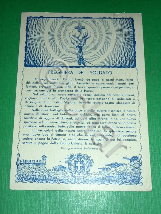 Cartolina Militaria - Preghiera del Soldato 1947.