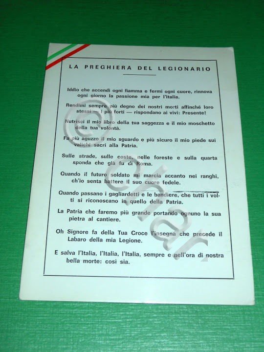 Cartolina Militaria - Reduci Fronte Russo - Preghiera del Legionario.