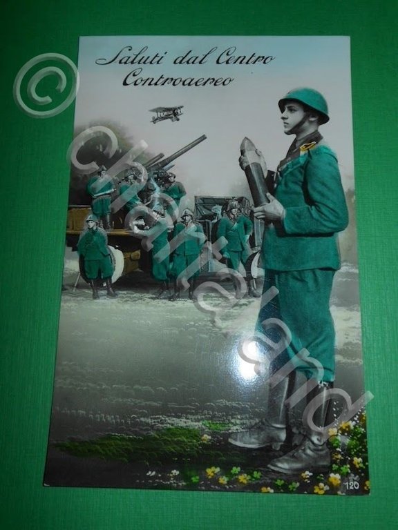 Cartolina Militaria - Saluti dal Centro Contraereo 1941.