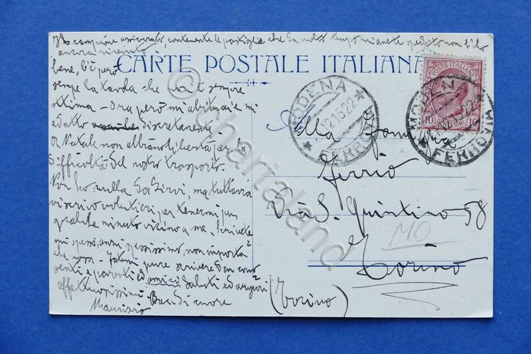 Cartolina Militaria - Scuola Militare Modena - 1915.