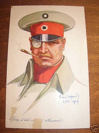 Cartolina Militaria Copricapo Dupuis Lille 1914