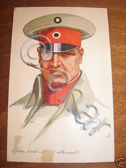 Cartolina Militaria Copricapo Dupuis Lille 1914