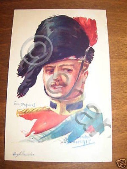 Cartolina Militaria Copricapo uniformi Inghilterra 1915