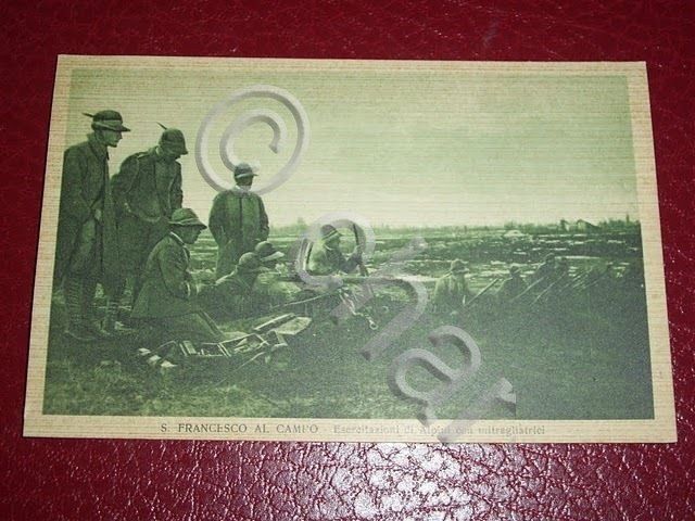 Cartolina Militaria Esercitazione Alpini mitragliatrici.