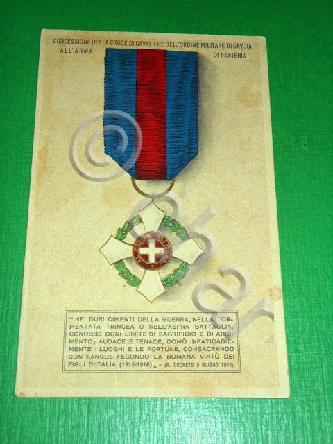 Cartolina Militaria Fanteria Croce di Cavaliere dell' Ordine Militare di …