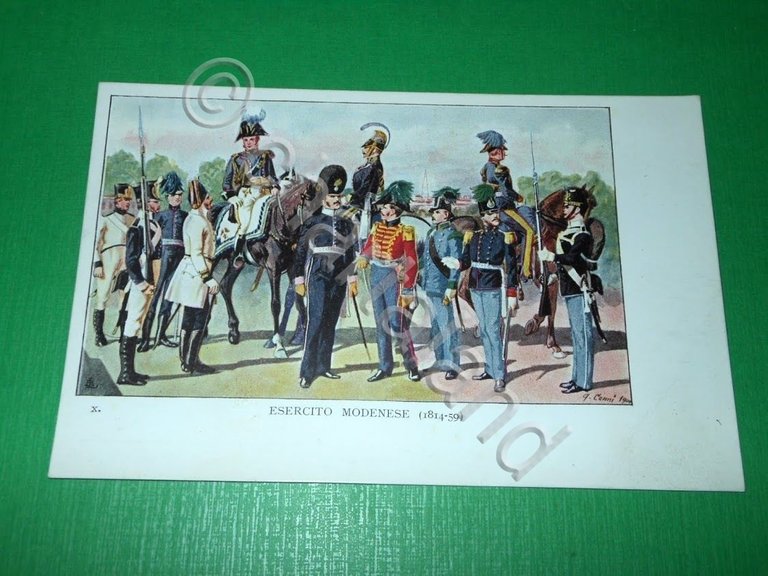 Cartolina Militaria Modena - Esercito Modenese ( 1814-1859 ) 1901.