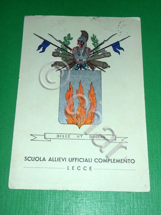 Cartolina Militaria Scuola Allievi Ufficiali di Complemento Lecce 1956