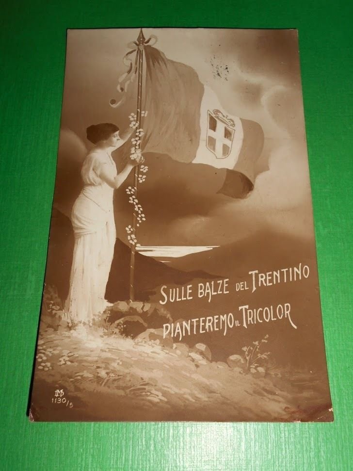 Cartolina Militaria WWI - Sulle balze del Trentino pianteremo il …