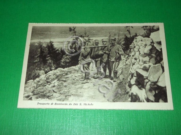 Cartolina Militaria WWI - Trasporto di Bombarda da 240 sul …