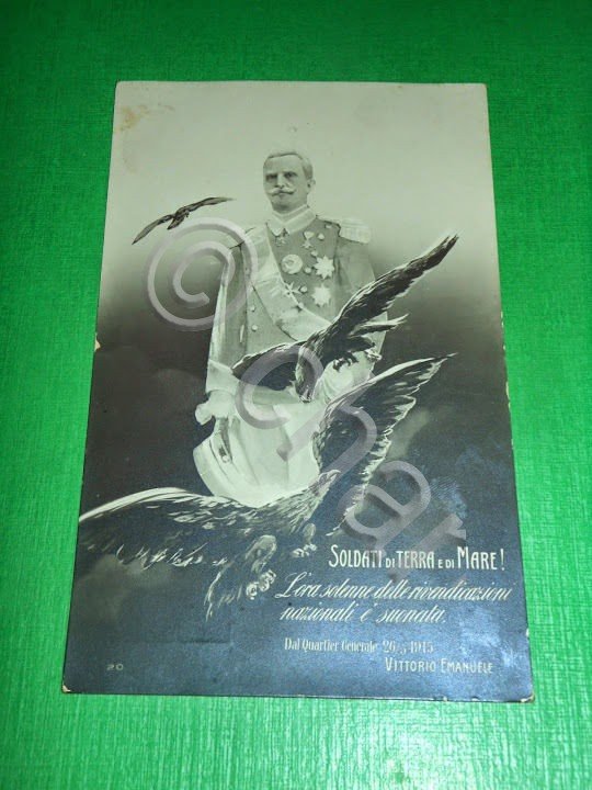 Cartolina Militaria WWI - Vittorio Emanuele ... agli Soldati di …
