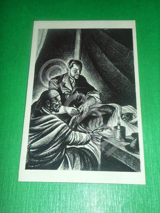 Cartolina Militaria WWI CRI - Medico italiano in guerra Disegno …