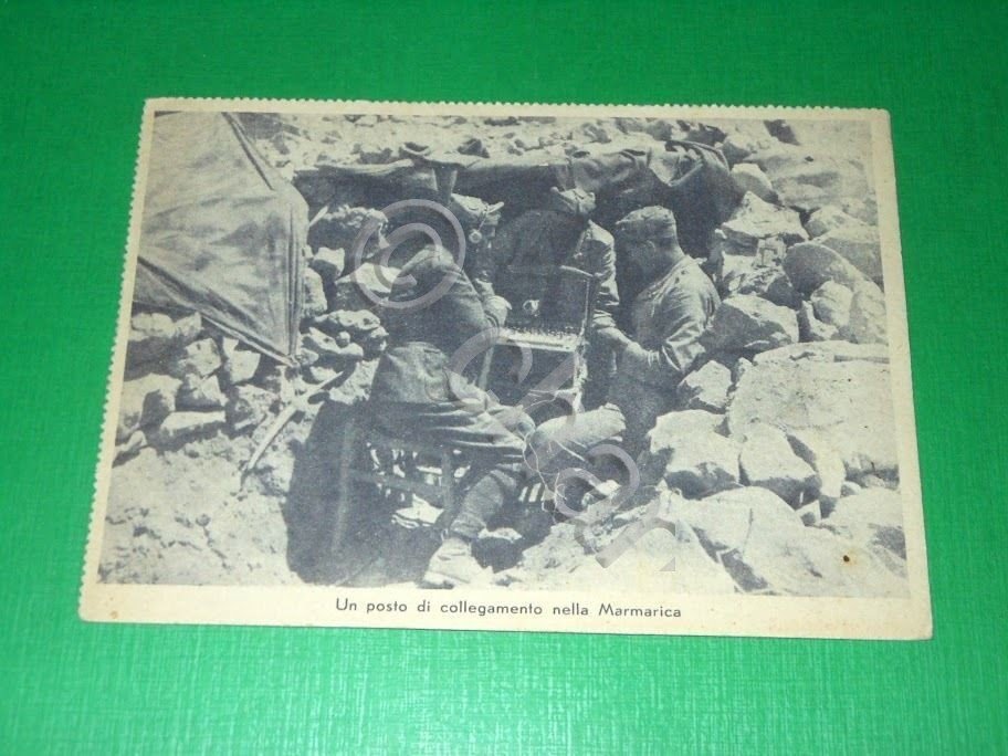 Cartolina Militaria WWII - Un posto di collegamento nella Marmarica …