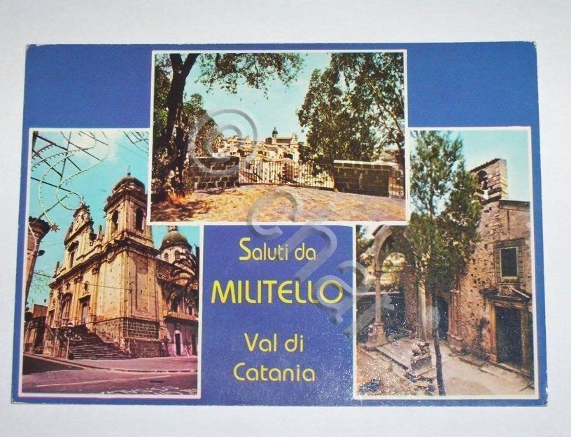 Cartolina Militello Val di Catania Vedute diverse 1985.