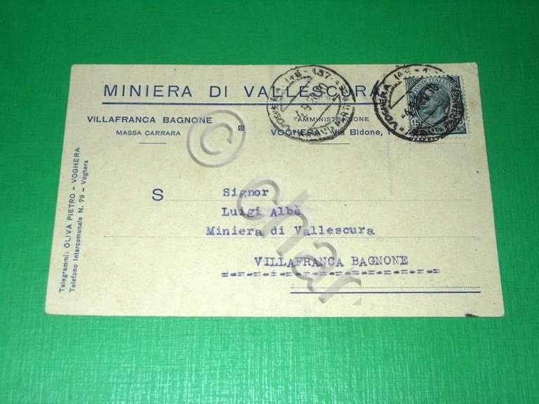 Cartolina Miniera di Vallescura - Villafranca Bagnone - Massa Carrara …