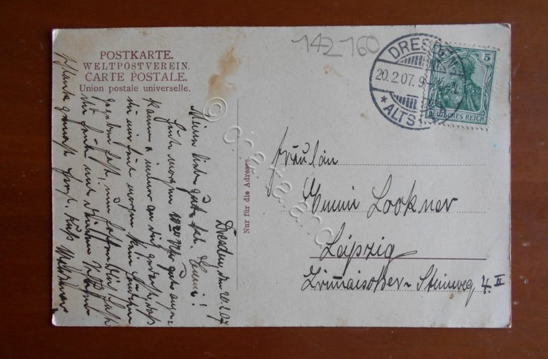 Cartolina Ministerien - Albert- und Carola-Brucke - Dresden - 1907