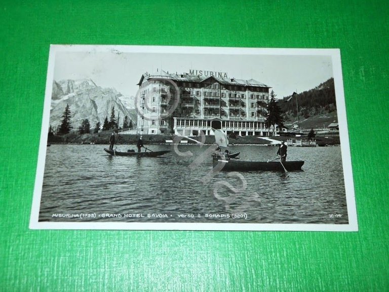 Cartolina Misurina - Grand Hotel Savoia verso il Sorapis 1932