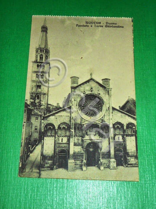 Cartolina Modena - Duomo - Facciata e Torre Ghirlandina 1920 …
