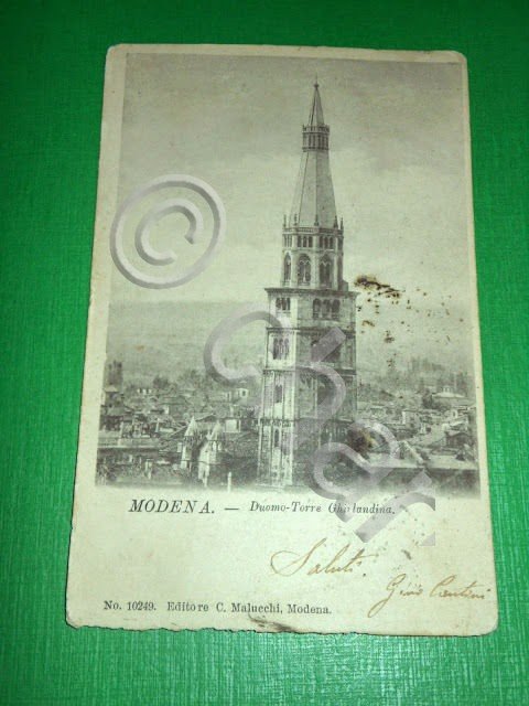 Cartolina Modena - Duomo - Torre Ghirlandina 1901.