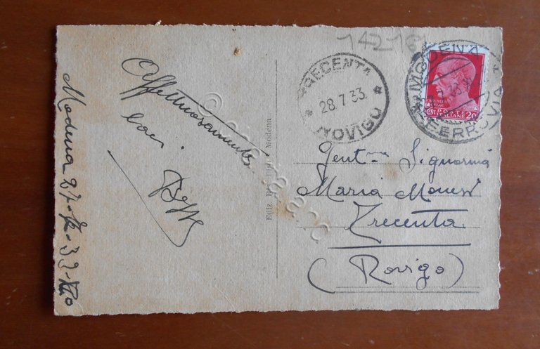 Cartolina Modena - Teatro Storchi - 1933