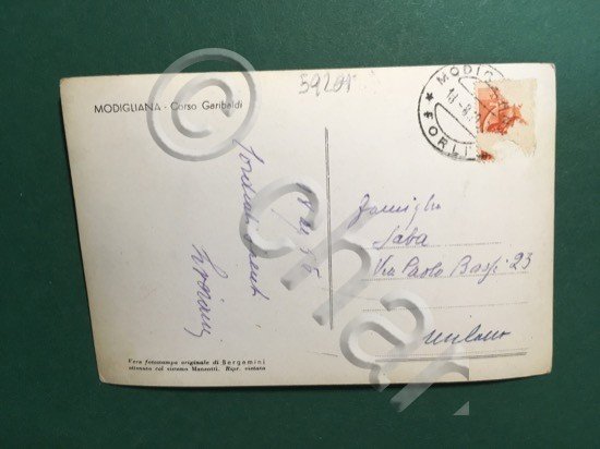 Cartolina Modigliana - Corso Garibaldi - 1956