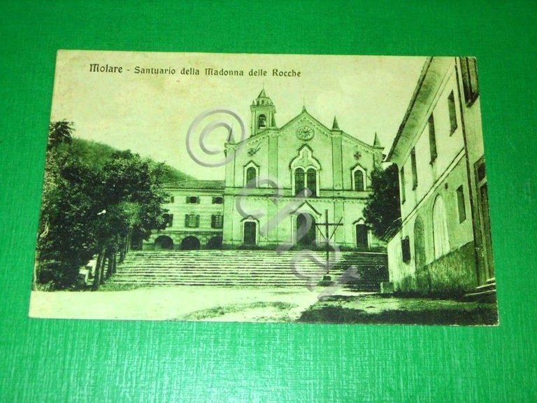 Cartolina Molare - Santuario della Madonna delle Rocche 1917.