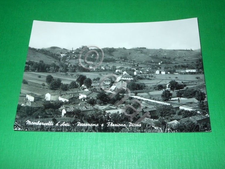 Cartolina Mombercelli d' Asti - Panorama e Frazione Piana 1964.