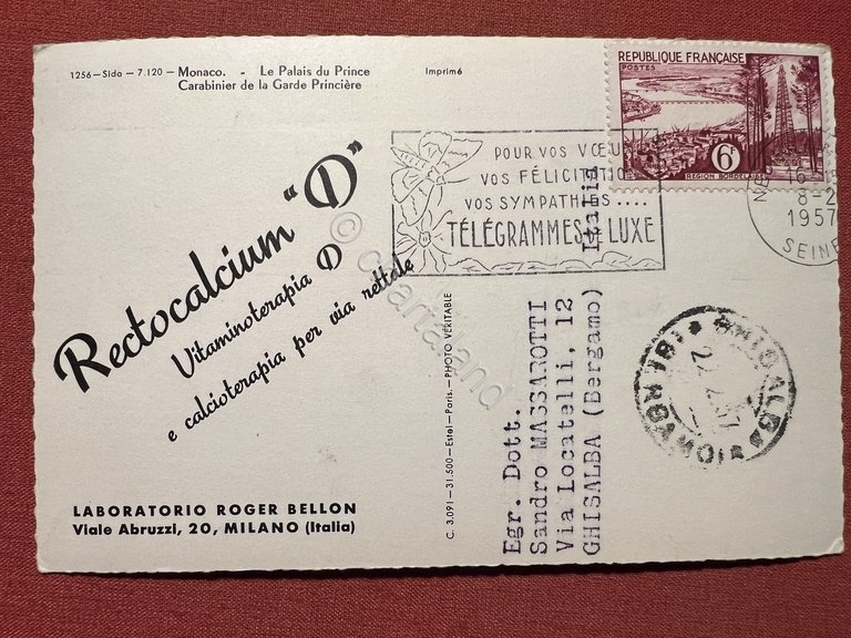 Cartolina Monaco - Le Palais du Prince - Carabinier de …