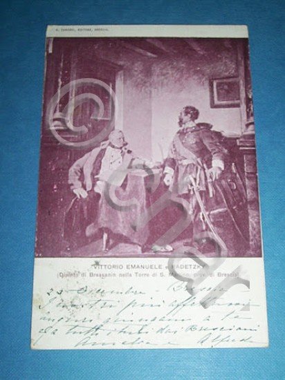 Cartolina Monarchia Savoia V. Emanuele e Radetzky 1900.