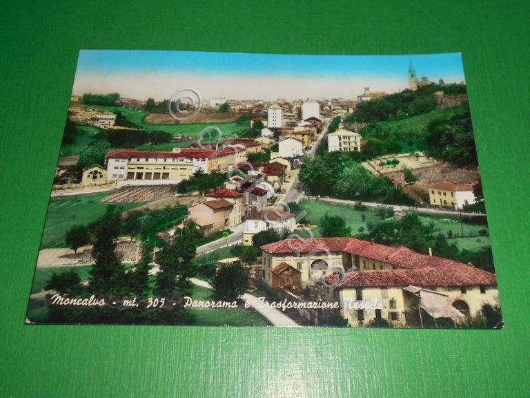 Cartolina Moncalvo - Panorama e Trasformazione Tessile 1967