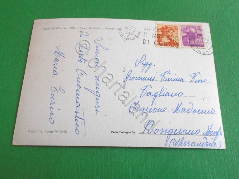 Cartolina Moncalvo - Panorama e Trasformazione Tessile 1967