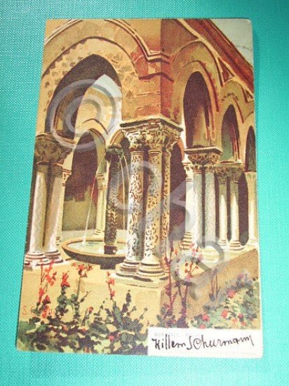 Cartolina Monreale - Chiostro 1916