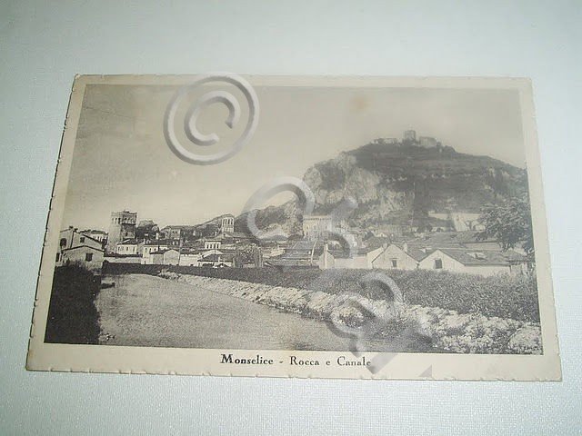 Cartolina Monselice - Rocca e Canale 1944