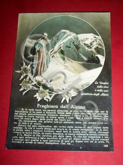 Cartolina Montagana - Preghiera dell' Alpino 1956