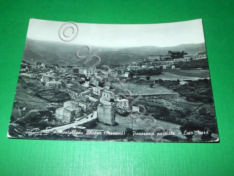 Cartolina Montalbano Elicona ( Messina ) - Panorama parziale 1958